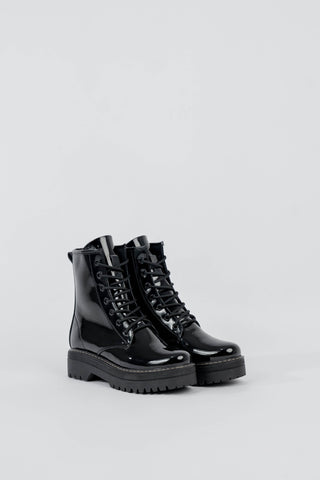 Combat Boots Charol Negro