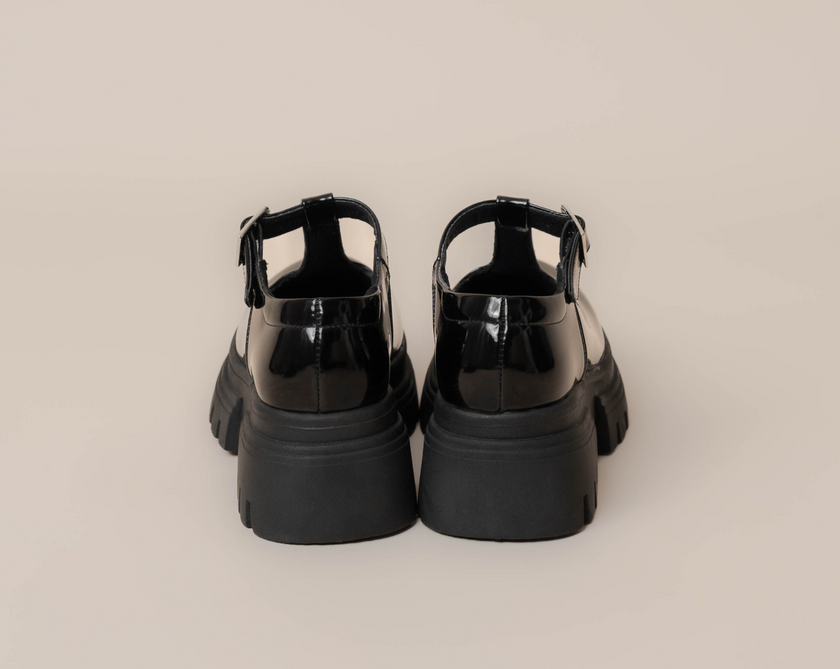 Low Casual School Charol Negro