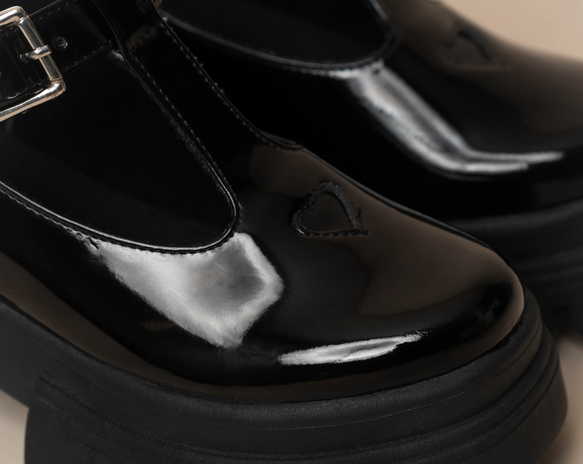 Low Casual School Charol Negro