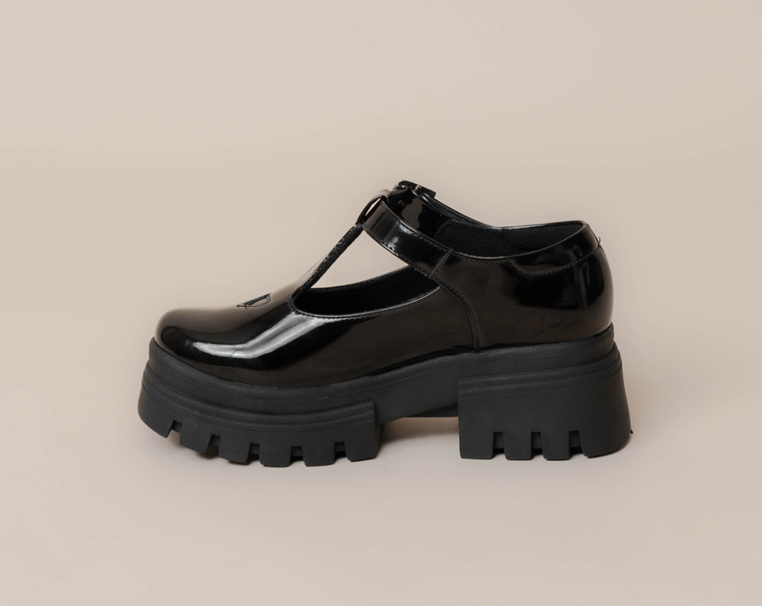 Low Casual School Charol Negro