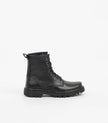 Combat Metal Black Puro Cuero Hilo Amarillo para Hombre