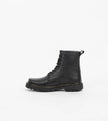 Combat Metal Black Puro Cuero Hilo Amarillo para Hombre