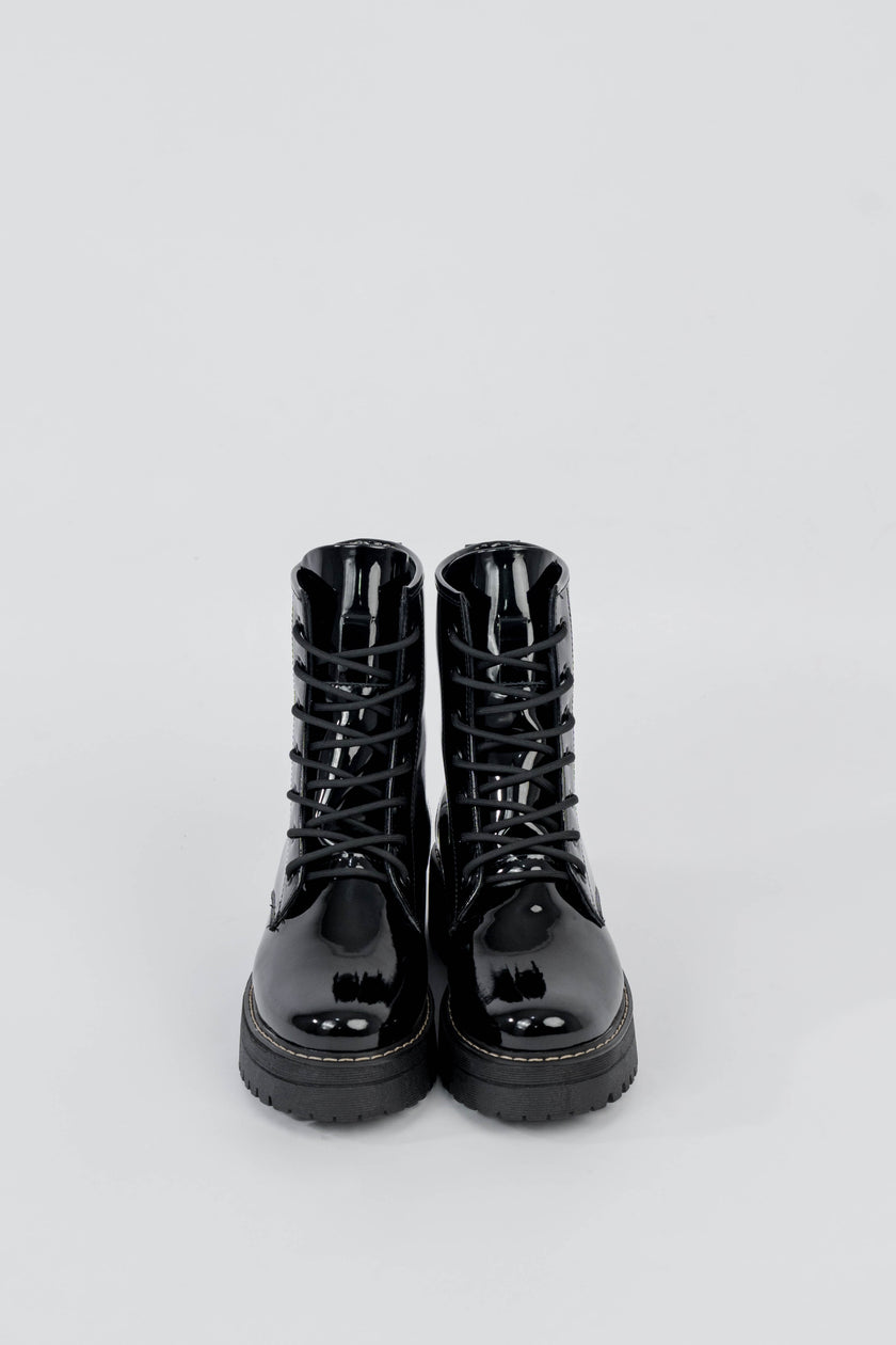 Combat Boots Charol Negro