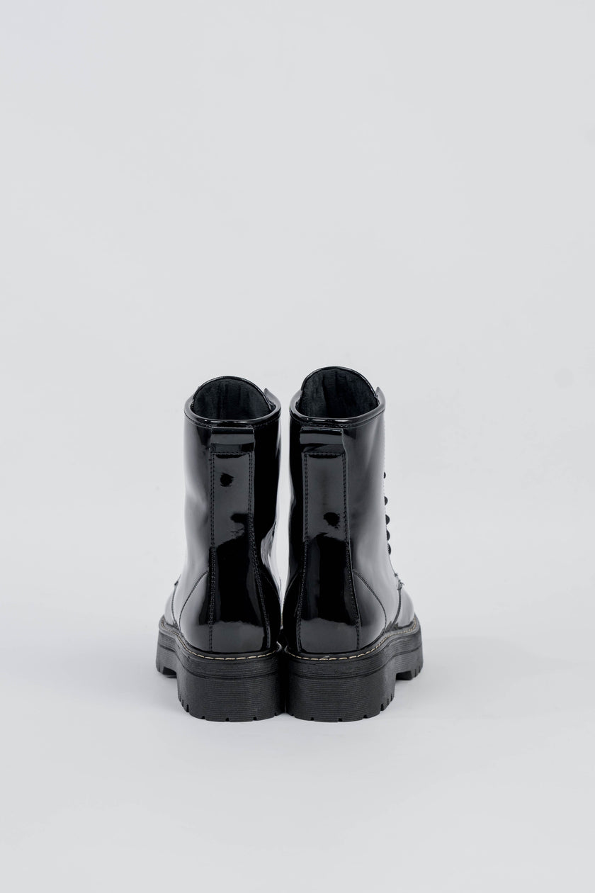 Combat Boots Charol Negro