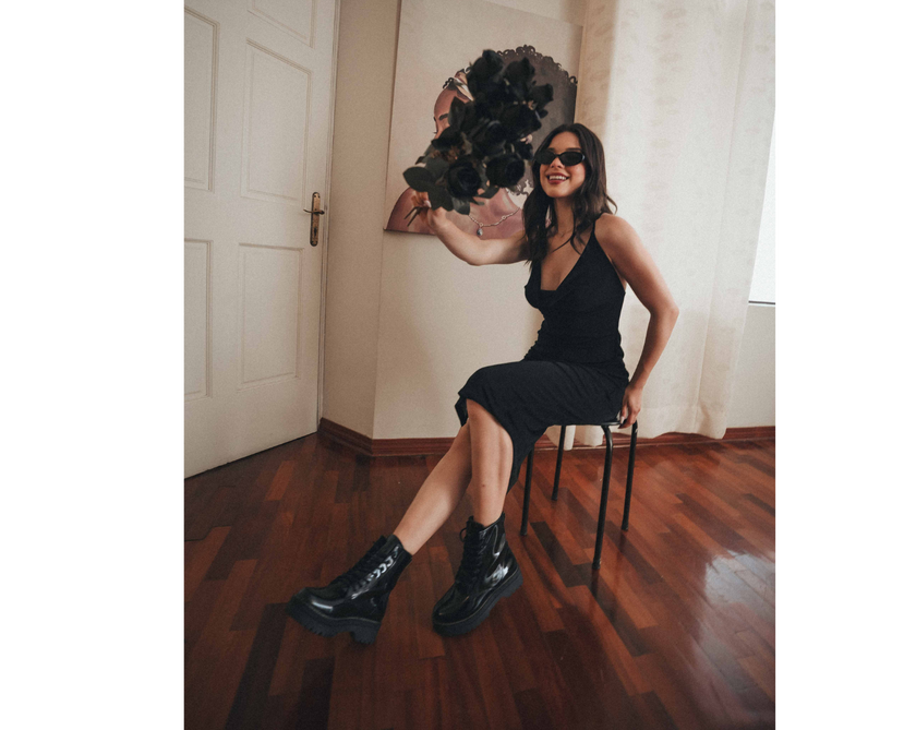 Combat Boots Charol Negro