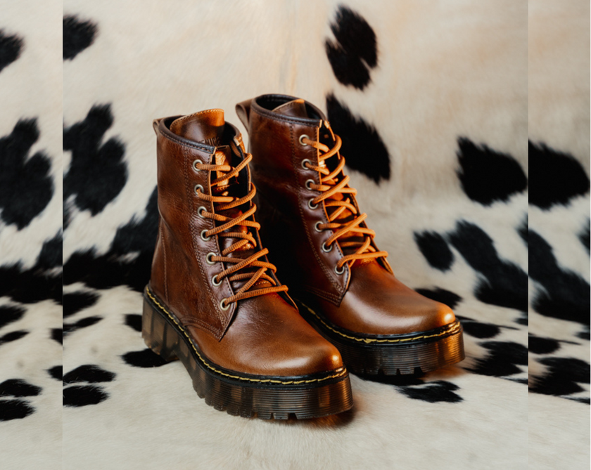 Combat Boots Puro Cuero Retro Camel Martens (Solo un 36)