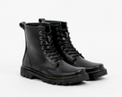 Combat Metal Black Puro Cuero Hilo Amarillo para Hombre