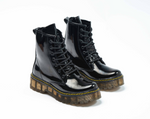 Combat Boots Sahara Charol Negro