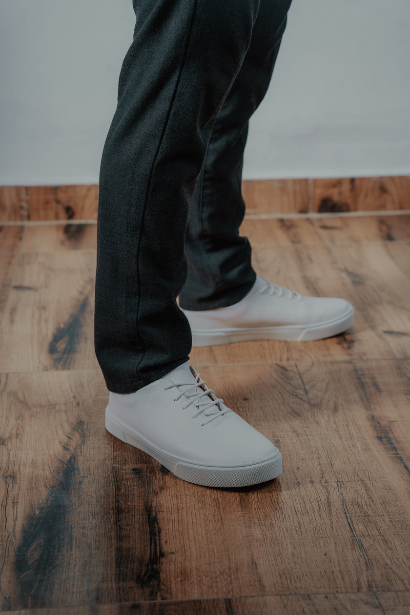 Silver All White Puro Cuero para Hombre