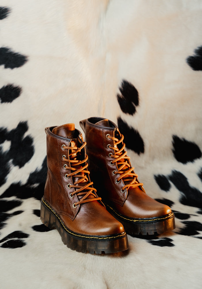Combat Boots Puro Cuero Retro Camel Martens (Solo un 36)