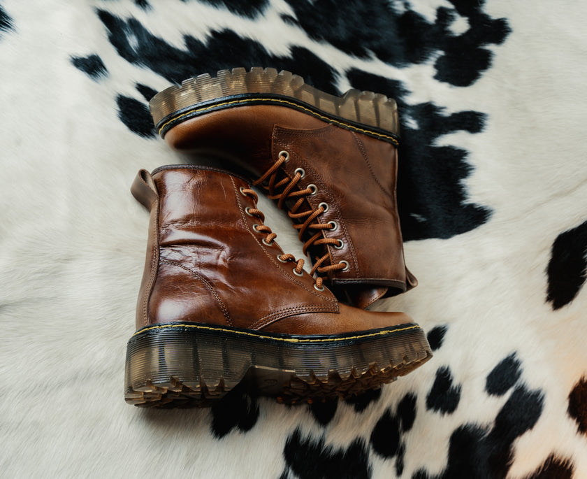 Combat Boots Puro Cuero Retro Camel Martens (Solo un 36)