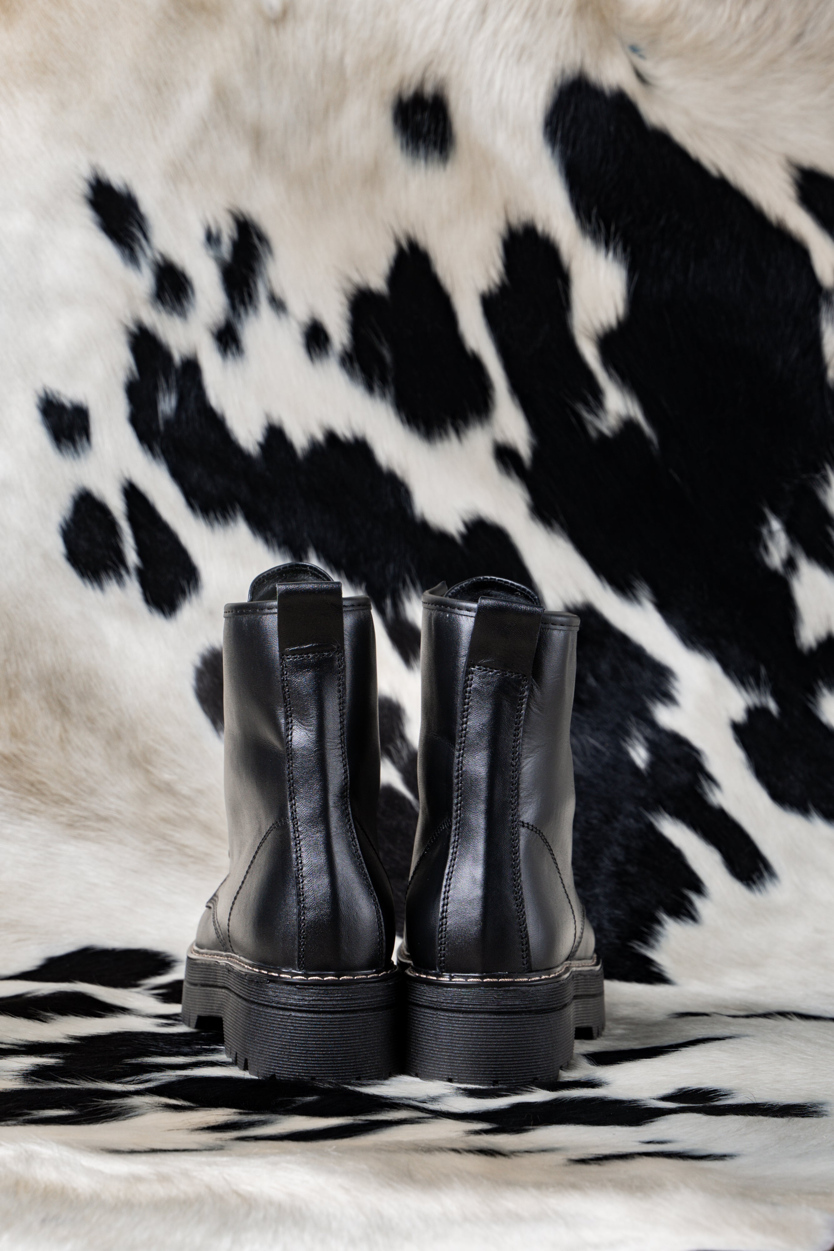 Combat Boots Puro Cuero Negro