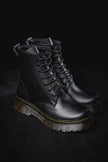 Combat Boots Puro Cuero Sahara Negro