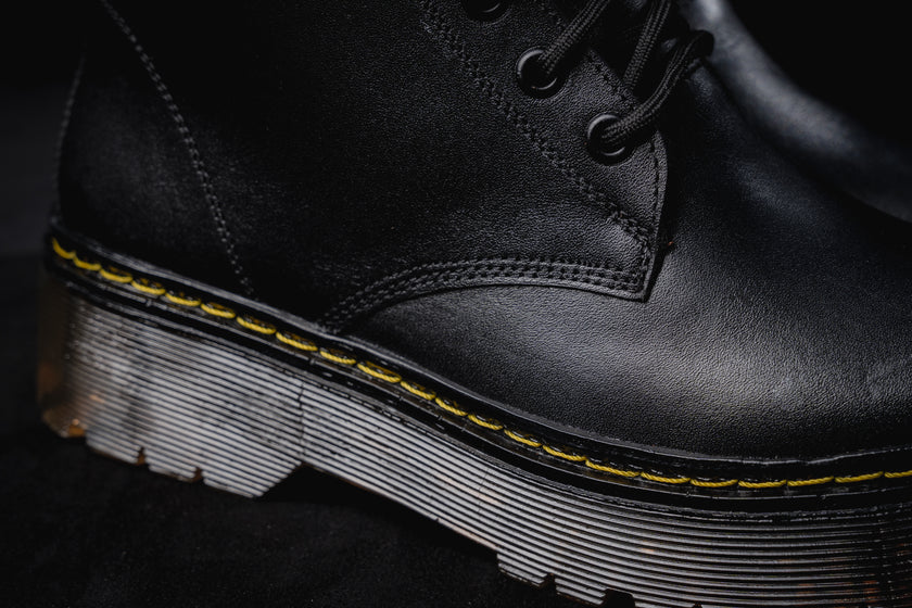 Combat Boots Puro Cuero Sahara Negro