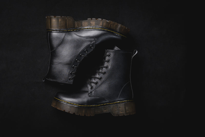 Combat Boots Puro Cuero Sahara Negro