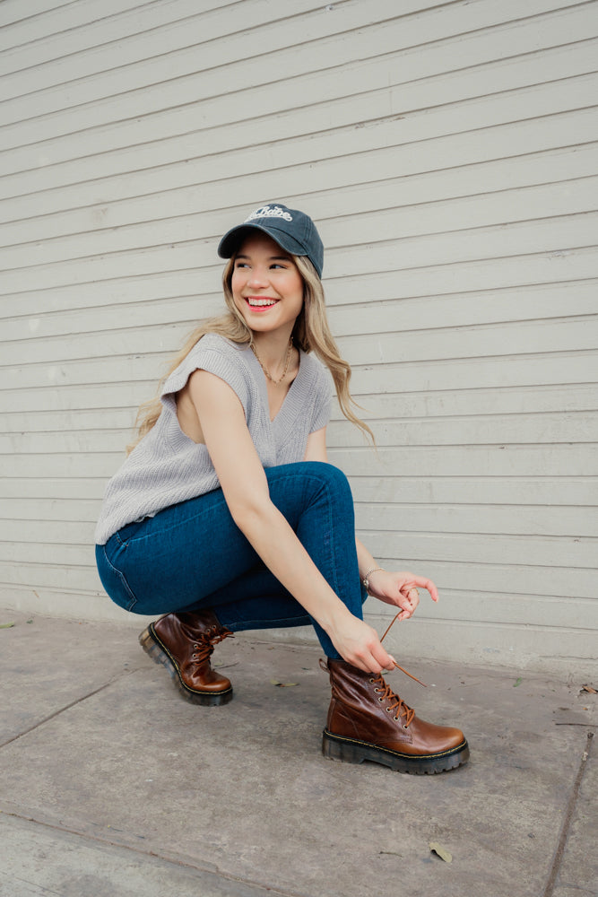 Combat Boots Puro Cuero Retro Camel Martens (Solo un 36)