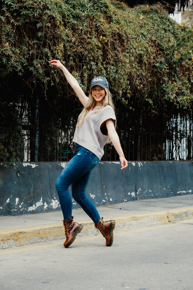 Combat Boots Puro Cuero Retro Camel Martens (Solo un 36)